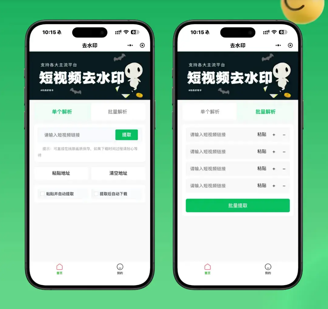 2026 新版去水印小程序源码 v1.6.5|短视频无水印解析下载|内置微信流量主变现全套前后端源码-刘毅资源网
